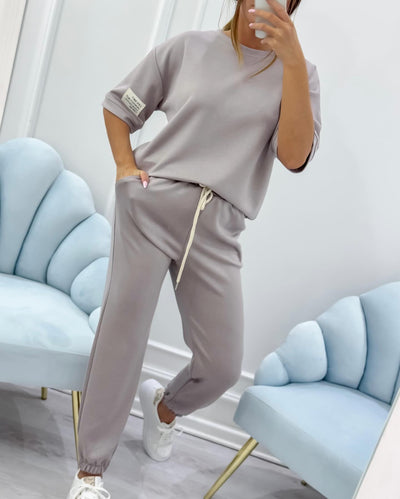 MIMI | Stylowy Zestaw z Krótkim Rękawem