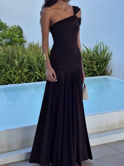 BEBA | Sukienka Maxi Slim-Fit z Odkrytymi Ramionami