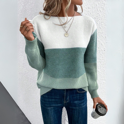 SARRA | Elegancki sweter patchworkowy