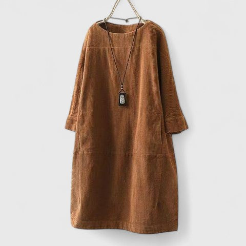 BARBARA | Ciepła Sukienka Midi na Jesień i Zimę