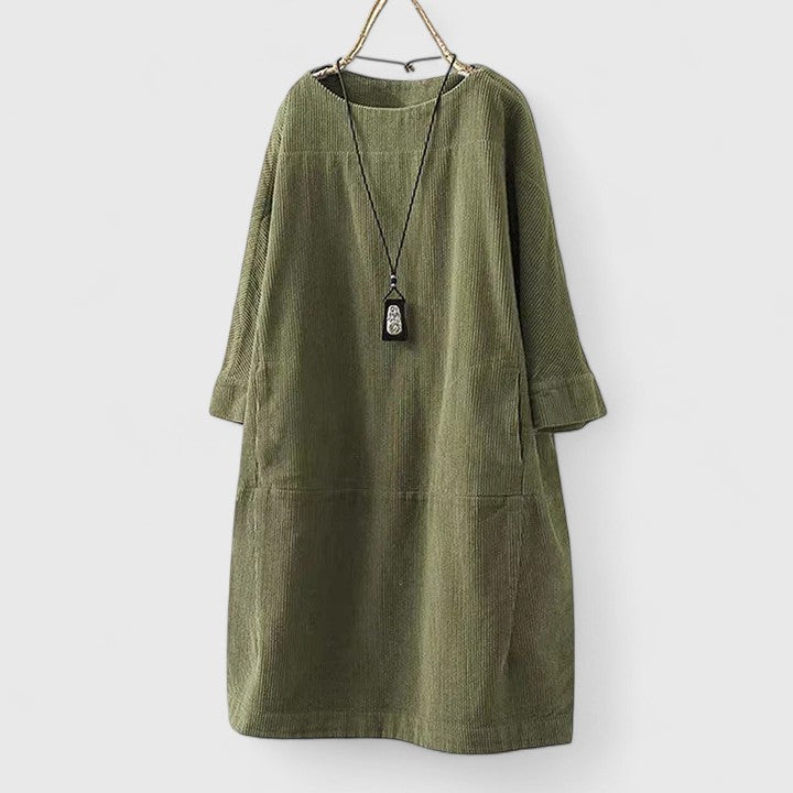 BARBARA | Ciepła Sukienka Midi na Jesień i Zimę