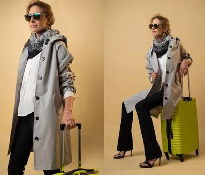 DORO | Oversized płaszcz trench z kapturem