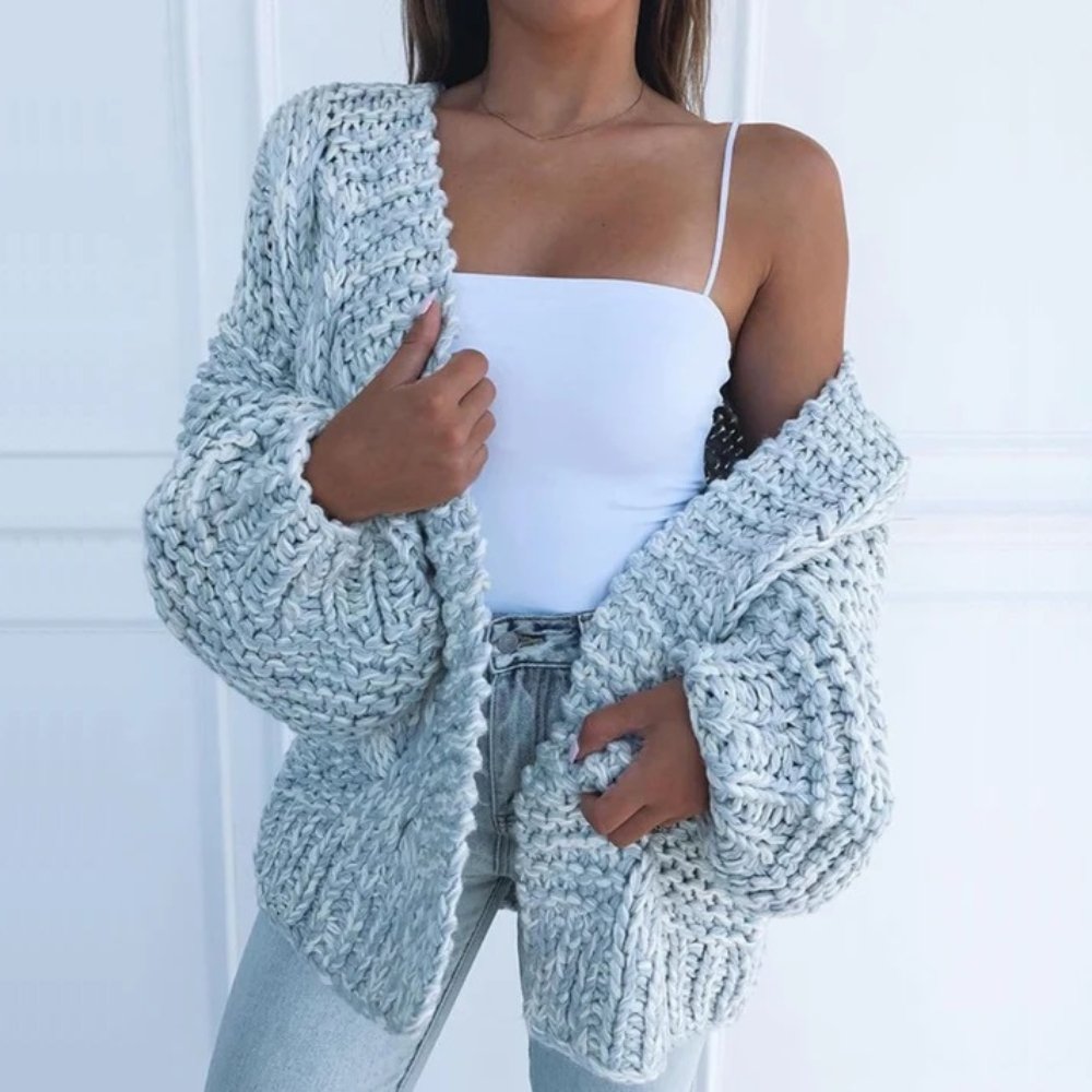 ELEANOR | Gruby Sweter Luźny Kardigan