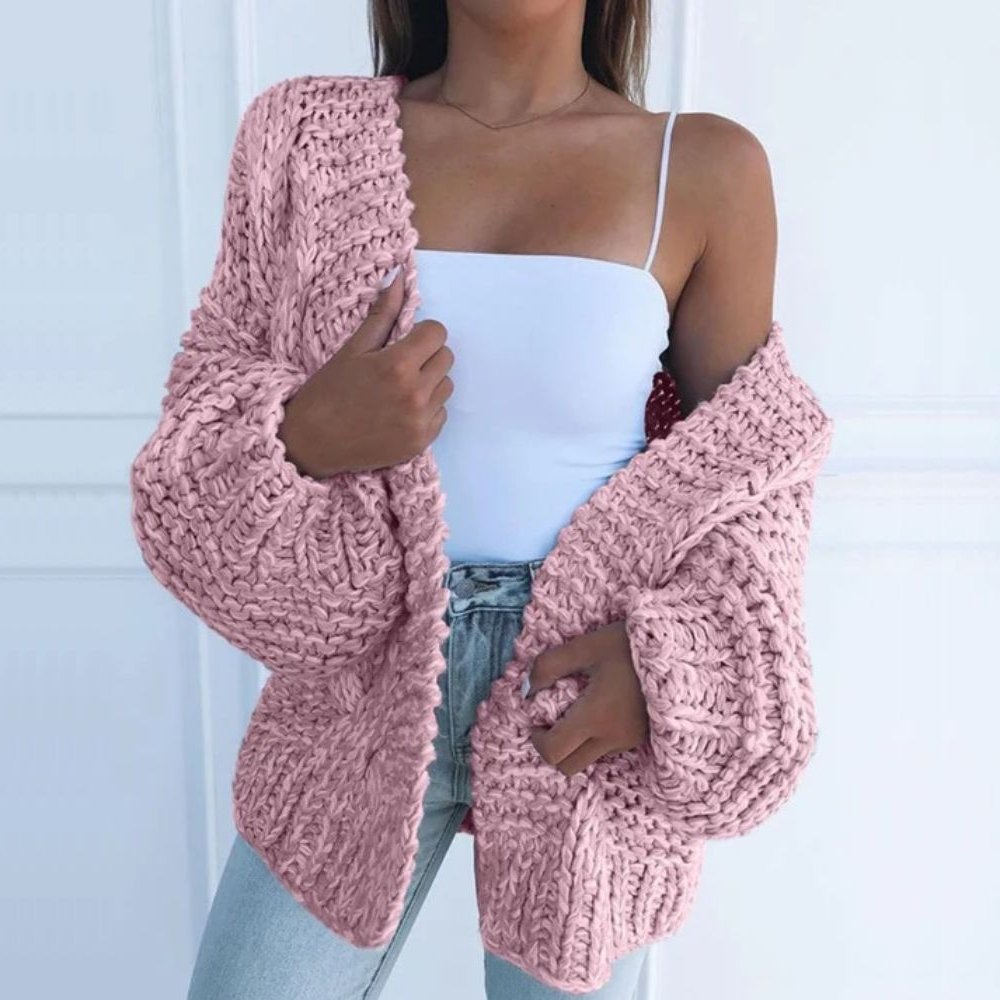 ELEANOR | Gruby Sweter Luźny Kardigan